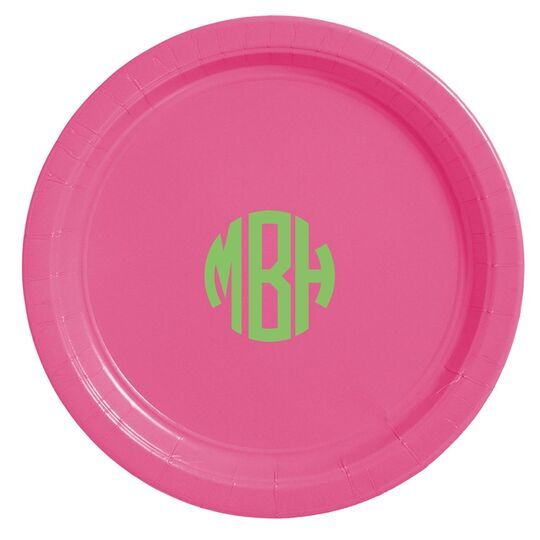 Rounded Monogram Paper Plates